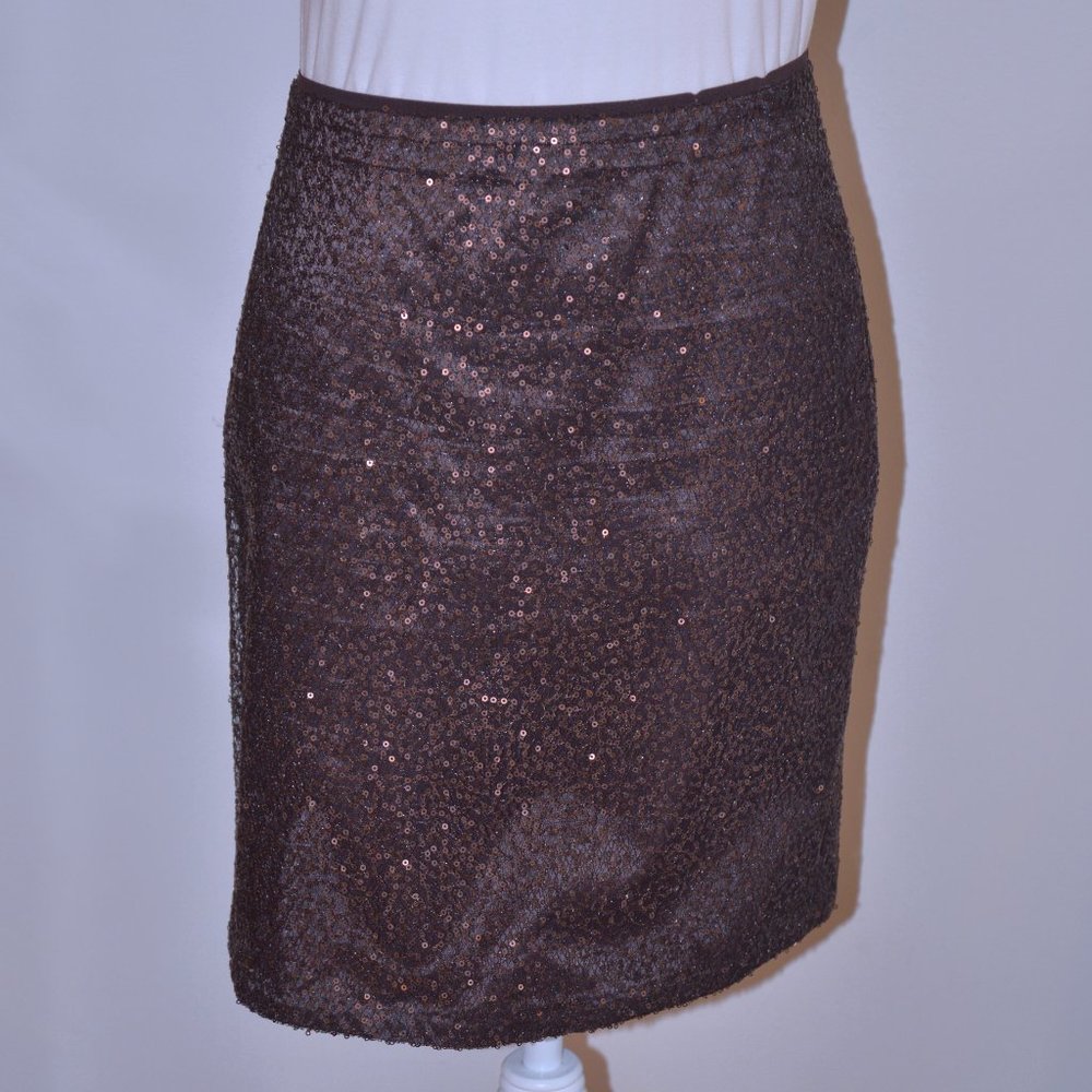 3/$25 Ann Taylor Brown Sparkle Straight Skirt